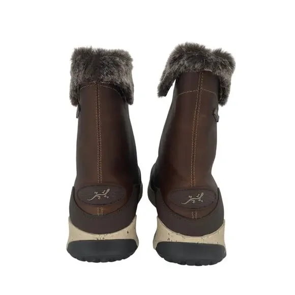 Chaco Mink Borealis Brown Fur Leather Boots NWOT Size 10